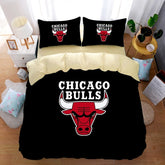 Chicago Basketball Logo Bulls Duvet Cover Quilt Cover Pillowcase Bedding Set